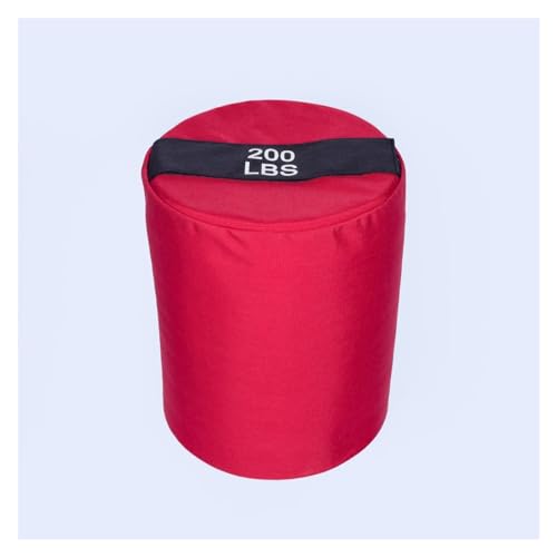 サンドバッグ, シリンダーサンドバッグ ヘビーデューティートレーニングジムワークアウトフィットネスパワーサンドバッグ ウェイトリフティング、ストーンリフト用(200lbs red)