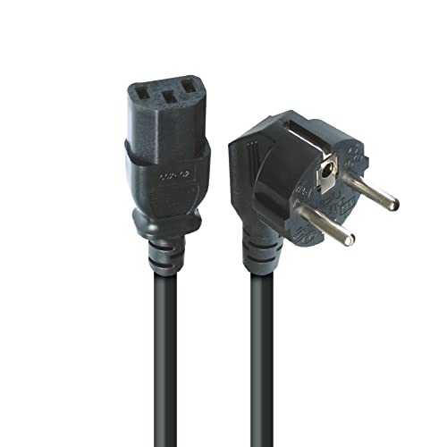 APM 510013, Cordon D'Alimentation Secteur CEE 7-7/Iec C13 Male Coude/Femelle Noir