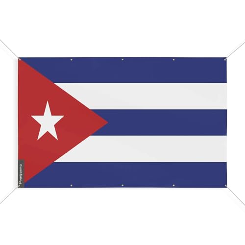 Drapeau Cuba 10 oeillets 100x150 cm pavillon de taille S