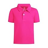 Dreammonkey Performance-Polo für Jungen von Kleinkind bis Jugend | Schuluniform mit Kragen & Golf-Shirt(Pink XL)