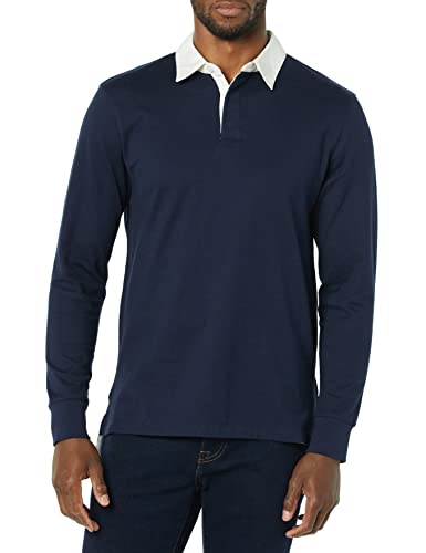 Amazon Aware Men's Organic Cotton Long Sleeve Rugby Top, Navy, Medium #TOP17