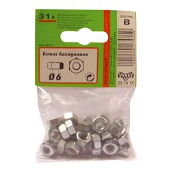 Écrou 6 pans d. 8mm AZ VYNEX en sachet de 12 unités à filetage précis