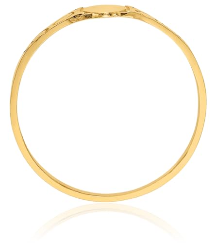 IceCarats 14K Solid Yellow Gold Oval Custom Engraved Signet Ring Handmade Personalized Monogram Initial Letter Band2