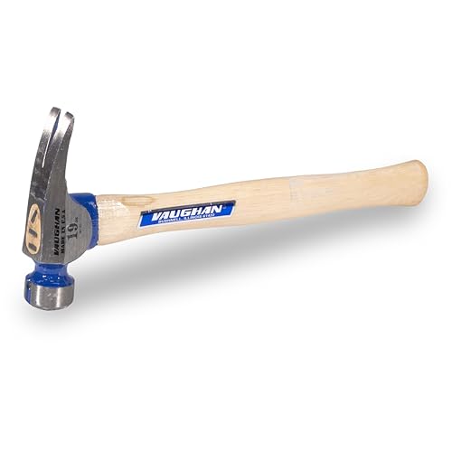 VAUGHAN CF2 California Framer Hammer, 19 oz Milled Face, Magnetic Nail Starter, Hickory Handle, Made in USA, Framing Hammer, Carpenter Hammer, VN11600