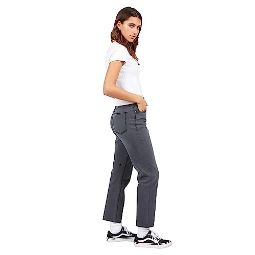 Jean Volcom stoned straight denim noir effet usé authentique - 3