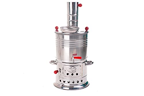 Preisvergleich Produktbild Holzkohle Samowar Semaver - Samovar - Teekocher für Camping- Edelstahl Samawar Semaver (3,5 L)