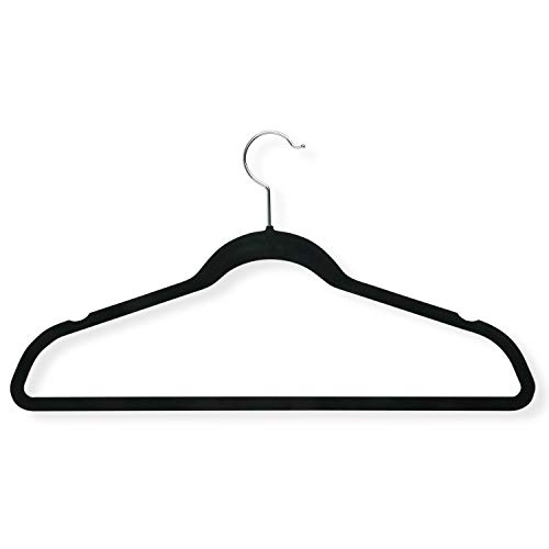 Cintres en velours noir gain de place Honey-Can-Do, cintres fins antidérapants pour dressing - 2
