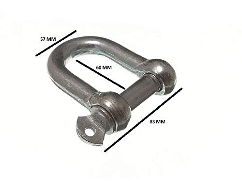 6 X Heavy-Duty M16 D Shackles - BZP Weatherproof Steel