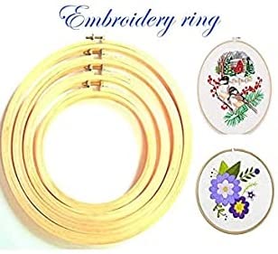 Mansasvini Wooden Embroidery Ring Frame Set of 4 Different Sizes Art and Craft Embroidery 4 Different Sizes Ring Material to Make Art and Craft