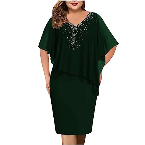 Robe de soirée en mousseline fine, col V et cape transparente chic