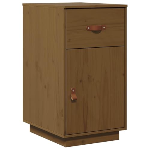 Caisson de Bureau, Meuble Rangement Bureau Classeur de Dossiers Marron miel 40x50x75 cm Bois massif de pin
