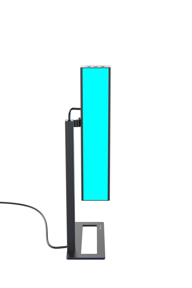 DAYVIA Lampe de Luminothérapie LED SUNDESK, Simulation de la Lumière du Jour, 3 Niveaux d'Intensité Ajustables, Tête Pivotante, 33x36x10cm Noir, Agréement CE Médical et Fabrication Française