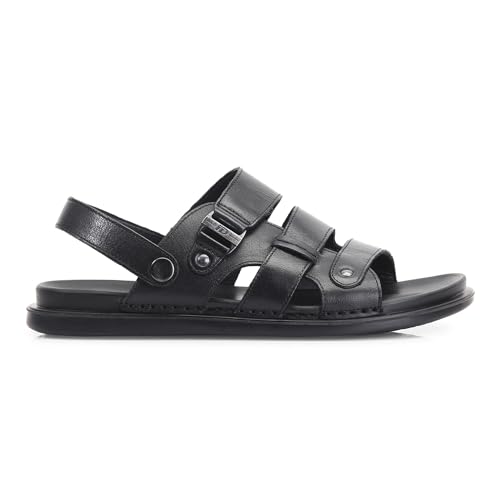 Image of ID Men's Leather Comfort-Fit Velcro Smart Casual Sandals