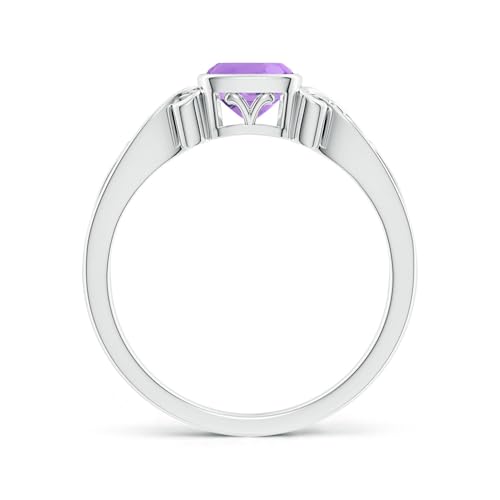 Angara Natural Amethyst Solitaire Ring for Women | Vintage Style Cushion Amethyst Solitaire Ring in 14K Solid Gold/Platinum | February Birthday, Anniversary, Gemstone Jewellery Gift2