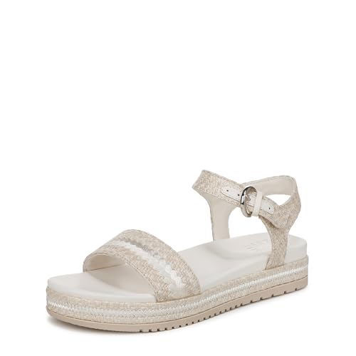 Naturalizer Womens Neila Sandal Eggshell Beige Raffia 6 M