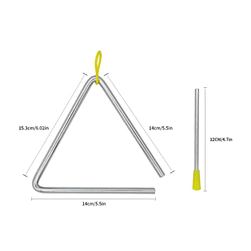 Zhuohai Musical Steel Triangle With Striker, Triangle Percussion Instrument (6 Inch) #TOP2