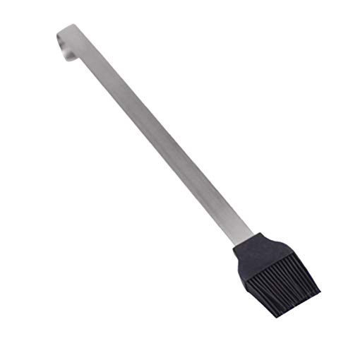 Boa escova de silicone com cabo longo de aço inoxidável, resistente ao calor, óleo para churrasco, p