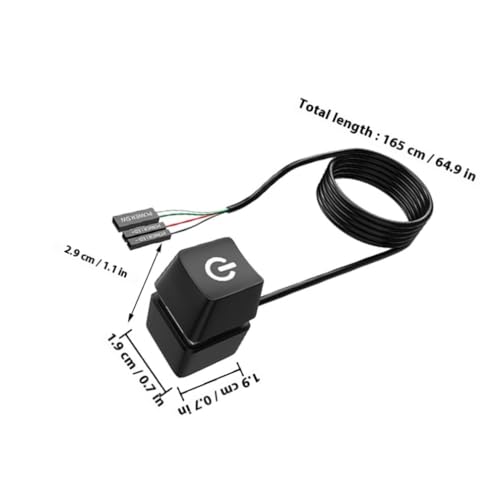 Cubierta de botón de encendido de computadora y cable de alimentación extensible PC de mesa 2