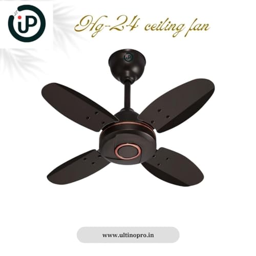 Image of Small Ceiling Fan, 4 Blade Indoor Fan High-Speed 2-Year Warranty Small Fan for Kitchen, Balcony & Small Room (24 Inch) (Pack of 1)