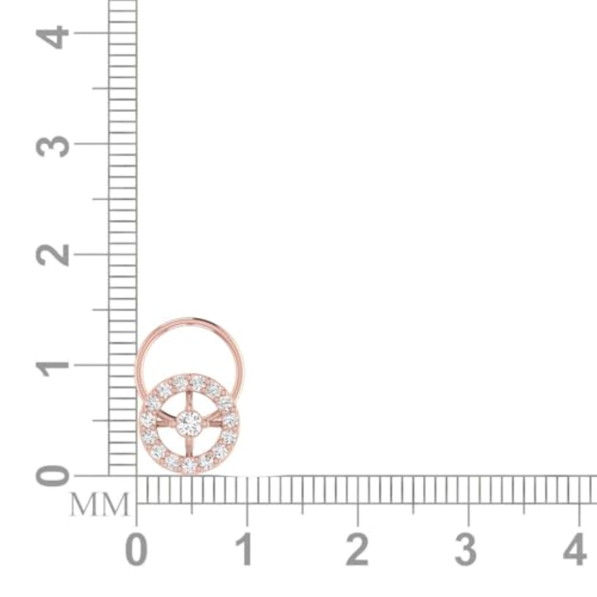 9K BIS Hallmarked Rose Gold Stud Nosering