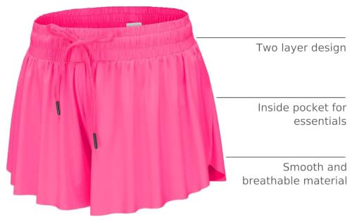 Image of Flowy Shorts for Teen Girls Athletic Running Youth Butterfly Shorts