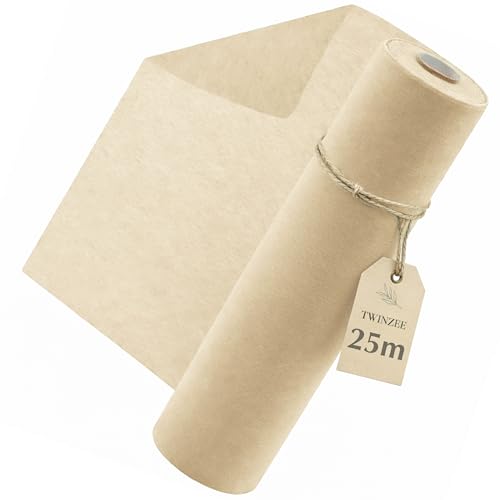 Twinzee - Vlies Tischläufer Cremebeige 30 cm x 25 m - Tischband fur Tischdeko Geburtstag Hochzeit Taufe Outdoor - Decoratives Tischläufer Modern Rolle