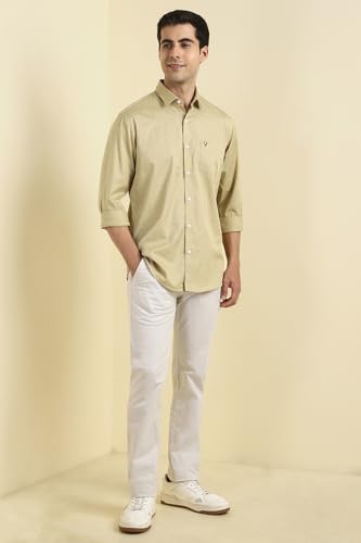Image of Allen Solly Men's Cotton Casual Shirt | Regular Fit, Ditsy Print Design, Comfortable All‑Day Wear