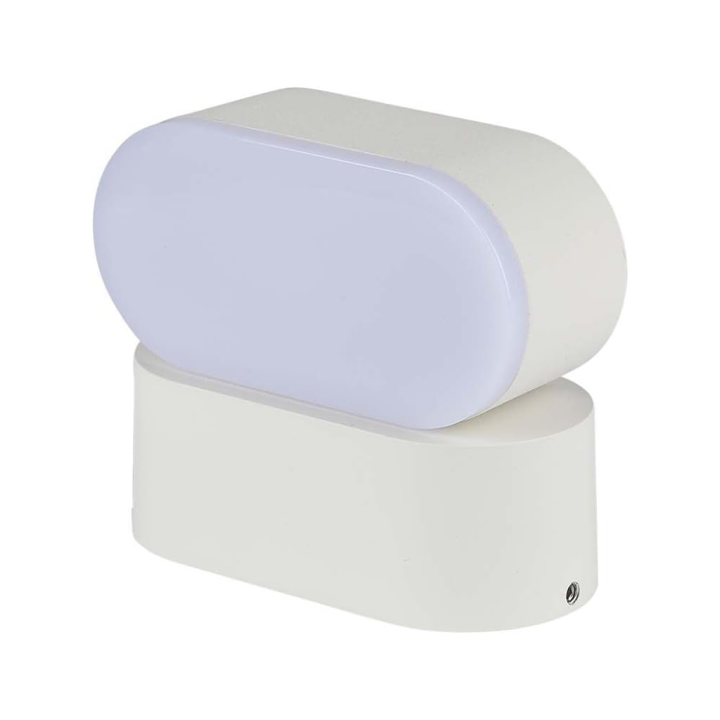 V-TAC Nowoczesna lampa LED obracana pojedyncza głowica – wodoszczelna IP65 – regulowany kąt oświetlenia 6 W, aluminium 4000 K światło dzienne [kompatybilny z czujnikiem] aluminium 6 W, biały korpus