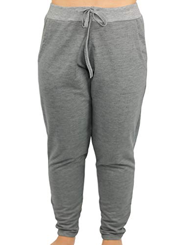 Kit Com 3 Calças Moletom Ayron Feminina Longa Sem Punho Preta, Cinza Claro e Cinza Escuro (M)