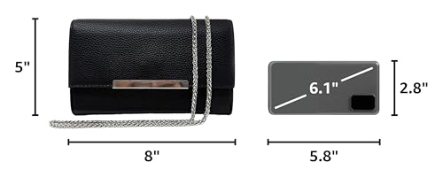 Image of AFKOMST Clutch Purses for Women Small Convertible Wristlet and Evening Bag | Vegan Leather, Fits 6.7-inch Phone /Passport, Versatile for Formal Events /Prom /Wedding /Cocktail /Night Out /Daily Use