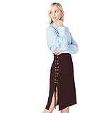 Reißverschluss hinten Amazon-Marke: find. Rock Damen mit Bleistift-Schnitt und Reißverschluss, Rot (Wine), 40, Label: L