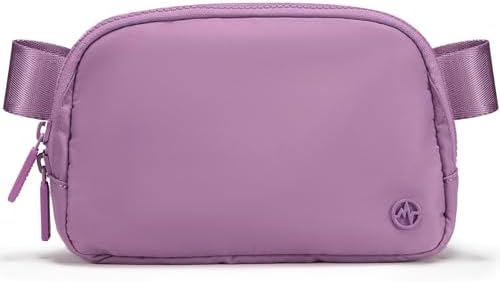 Pander Two Way Zipper Fanny Pack Nylon Everywhere Belt Bag for Women, Water Repellent Waist Packs, Crossbody Bags with Adjustable Strap (Light Purple).