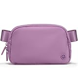 Pander Two Way Zipper Fanny Pack Nylon Everywhere Belt Bag for Women, Water Repellent Waist Packs, Crossbody Bags with Adjustable Strap (Light Purple).