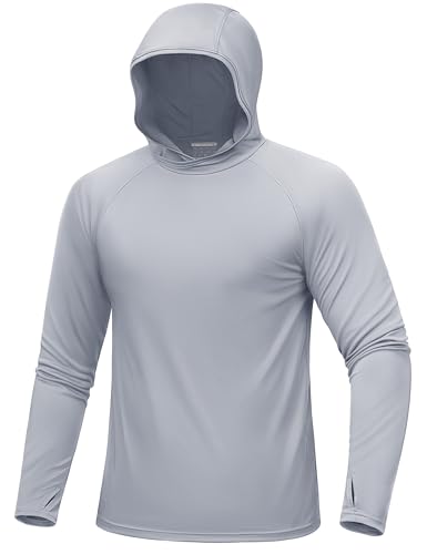 MAGCOMSEN Men's UPF 50+ Sun Protection Shirts Quick Dry Long Sleeve Rash Guard Lightweight Hoodie Shirt Fishing Running