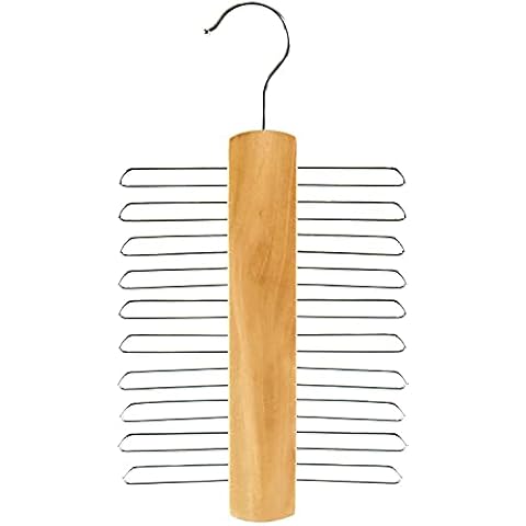HANGERWORLD 20 Bar Wooden Tie Rack Cover