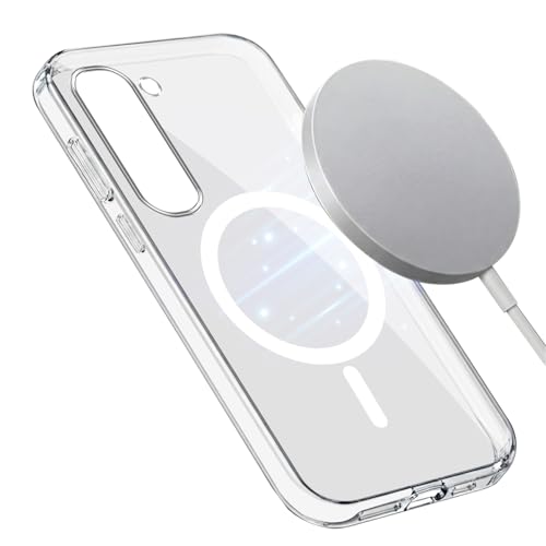 Image of Jkobi Lifetime Anti-Yellow MagSafe Compatible Clear Back Cover Case for Samsung Galaxy S23 5G (Sleek Hard Crystal | Shockproof and Camera Protection)