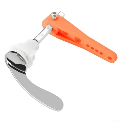 UrbanHui Cistern - Juego de palanca de repuesto de metal cromado para inodoros, diseño de largo alcance para tanques ocultos, fácil de instalar, 10,5 cm