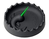 Debowler Narwhal Silicone Ashtray - Large - with Billet Aluminum Spike, Black with Green Poker - Catches Debris in Heat Resistant Tray - Dishwasher Safe