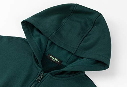 Alaviking Kids Soft Fleece Zip Up Hoodie Raglan Long Sleeve Color Block Sweatshirt Athletic Hoodie For Boys Or Girls 3-12 Years (Green-Xl) #TOP2