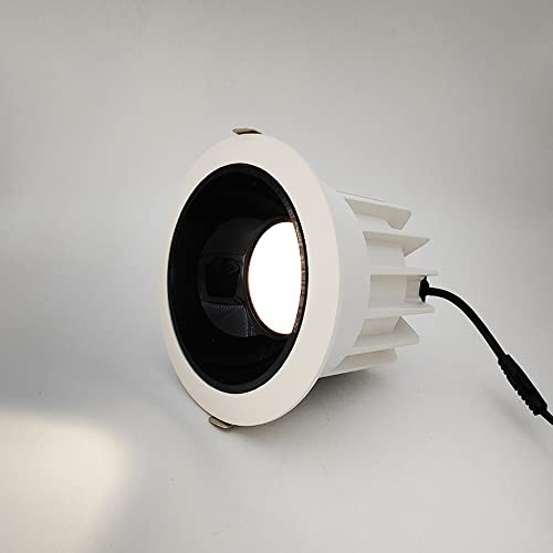 MOCIGERN LED Recessed Lighting COB Anti-Glare Downlight Narrow Side Round LED Ceiling Light Fixtures Hotel High-Altitude High-Power Recessed Ceiling Panel Down Light Lamp