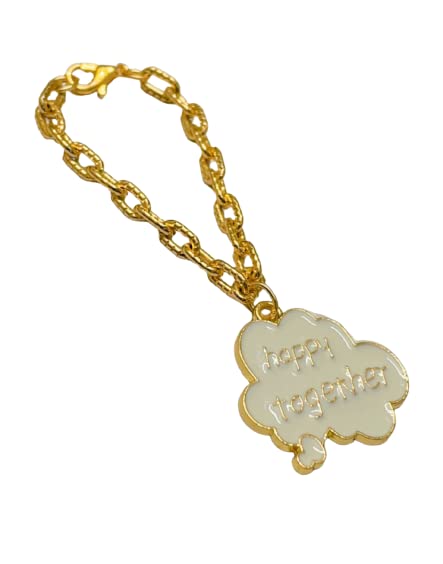 Morel Sturdy Rose Gold Chain with Sky Shape Happy Together Pendant Watch Charm, Watch Accessories, Giftable Watch Charm, White Color Pendant, for Baby Girl, Girl and Women,Pack of 1