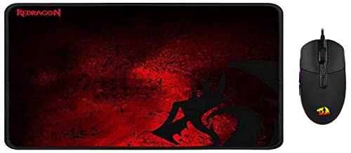 Image of Redragon Invader M719 Wired USB Gaming Mouse with 7 Programmable Buttons / 10000 DPI /RGB Lighting for Windows /Mac PC & Pisces P016 Large Waterproof 33 cm x 25.90 cm x 0.25 cm