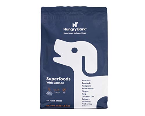 Hungry Bark - Premium Dry Dog Food with Superfoods + Salmon (Grain Free -12 Lb) | for Small & Large Dog Breeds | Real Meat Proteins & Probiotics | Ultra Fresh Resealable Metallic Coated Bag
