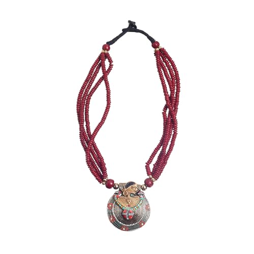 Image of AAKRITI ART CREATIONS Handcrafted Tribal & Wooden Necklace Collection | Dhokra, Ethnic, Brass & Artistic Designs | Royal, Boho & Nomadic-Inspired Statement Jewelry for Women