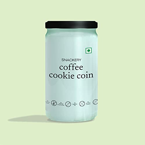 Snackery Coffee Cookie Coins, 150 gm, Individually Wrapped, Jar of Happiness(Pack of 4)
