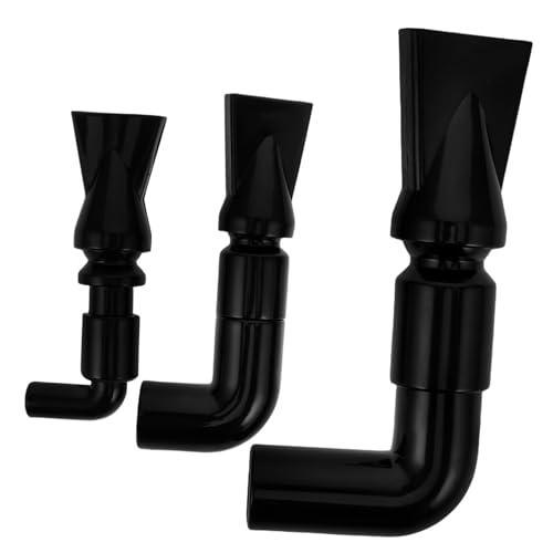 MERRYHAPY 3個 水槽のダックビル 水槽用パーツ PVCノズル 水槽装飾 水槽用ホース 配管継手 水族館ノズル アウトレットチューブ 水槽用オーバーフローキット 水槽用給水管 塩ビ Black