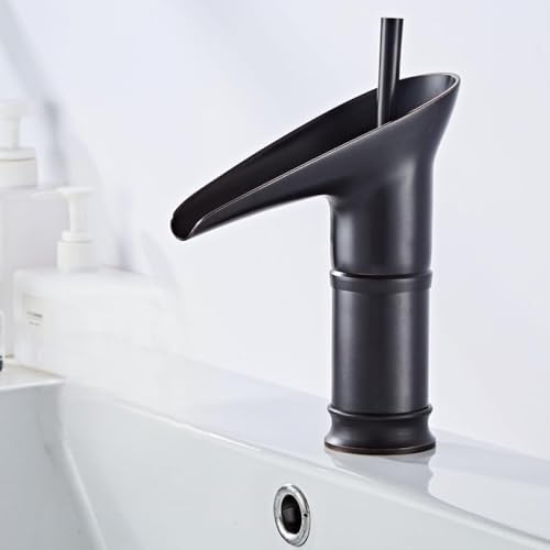 Xiraivke 洗面台 蛇口 アンティーク レトロ 混合水栓 ワンホール 取り付け 簡単 冷? セラミック カートリッジ 台上用 真鍮製 シングルレバー