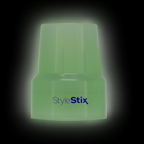 Royal RC Canes - Durable Standard Rubber Tip with Designer Steel Insert for Enhanced Support and Style - Elegant and Long-Lasting Design (Glow in Dark, 25mm (1"))