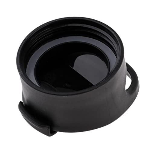 Generic Sports Water Bottle Replacement Lid Cap for Wide Mouth Vacuum Bottle, Black Silicone Flip Top, 60mm/2.36inch Diameter, Round, Dishwasher Safe, Insulated, One Handed Drinking, Leak Proof