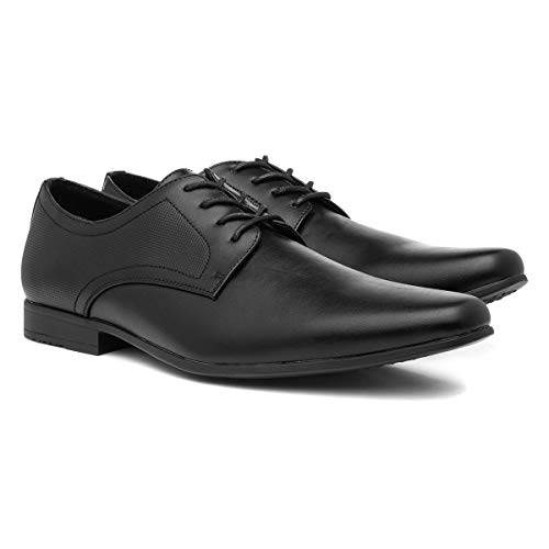 Beckett Mens Black Flat Lace Up Shoe - Size 8 UK - Black - Image 7